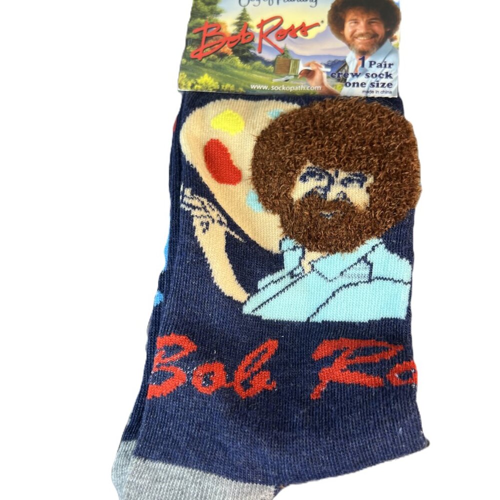 Bob Ross (1Pair) crew sock- one size